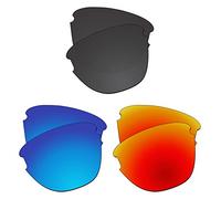 EZReplace Lentes de repuesto para gafas de sol Oakley Frogskins Lite OO9374 (lentes polarizadas), se adapta a Oakley Frogskins Lite Frame (negro carbón, azul hielo y rojo fuego), Negro carbón + azul