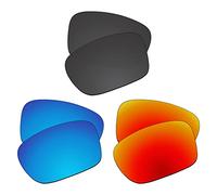 EZReplace Lentes de repuesto para gafas de sol Oakley Fuel Cell OO9096 (lentes polarizadas), Carbon Black + Ice Blue + Fire Red, Taille unique