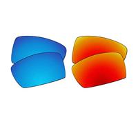 EZReplace Lentes de repuesto para gafas de sol Oakley Gascan OO9014 (lentes polarizadas), se adapta al marco Oakley Gascan (azul hielo + rojo fuego), Azul hielo + rojo fuego, Talla única