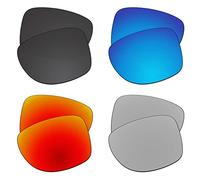EZReplace Lentes de repuesto para gafas de sol Oakley Gauge 8 L OO4124-62 mm (lentes polarizadas), compatible con marco Oakley Gauge 8 L (negro carbón+azul hielo+rojo fuego+metal plateado)