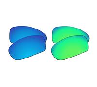 EZReplace Lentes de repuesto para gafas de sol Oakley Holbrook Metal OO4123 (lentes polarizadas) - Compatible con marco de metal Oakley Holbrook (azul hielo + verde primavera)