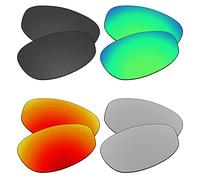 EZReplace Lentes de repuesto para gafas de sol Oakley New Whisker OO4141 (lentes polarizadas), se adapta al marco Oakley New Whisker (negro carbón, verde primavera, rojo fuego, plateado metálico)