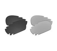 EZReplace Lentes de repuesto para gafas de sol Oakley Racing Jacket Vented (lentes polarizadas), Carbon Black + Metal Silver, Taille unique