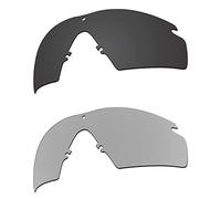 EZReplace Lentes de repuesto para gafas de sol Oakley Si Ballistic M Frame 2.0 (lentes polarizadas) - Se adapta a Oakley Si Ballistic M Frame 2.0 Frame (negro carbón+metal plateado)