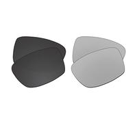 EZReplace Lentes de repuesto para gafas de sol Oakley Square Wire 2 2014 OO4075 (lentes polarizadas) - Compatible con Oakley Square Wire 2 2014 Marco (negro carbón + metal plateado), Carbon Black +