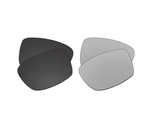 EZReplace Lentes de repuesto para gafas de sol Oakley Square Wire 2 2014 OO4075 (lentes polarizadas) - Compatible con Oakley Square Wire 2 2014 Marco (negro carbón + metal plateado), Carbon Black +