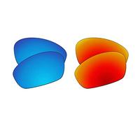 EZReplace Lentes de repuesto para gafas de sol Oakley Straight Jacket 2007 (lentes polarizadas) - Compatible con Oakley Straight Jacket 2007 Frame (azul hielo + rojo fuego)