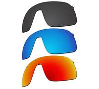 EZReplace Lentes de repuesto para gafas de sol Oakley Sutro Lite OO9463 (lentes polarizadas) Se adapta a la montura Oakley Sutro Lite (negro carbón+azul hielo+rojo fuego), Carbon Black + Ice Blue +