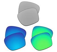 EZReplace Lentes de repuesto para gafas de sol Oakley Sylas OO9448 (lentes polarizadas) Compatible con marco Oakley Sylas (metal plateado+azul hielo + verde primavera), Metal Silver + Ice Blue +