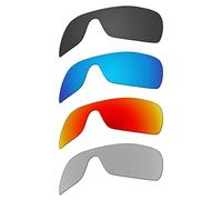 EZReplace Lentes de repuesto para gafas de sol Oakley Turbine Rotor OO9307 (lentes polarizadas), Carbon Black + Ice Blue + Fire Red + Metal Silver, Taille unique