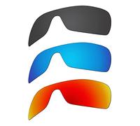 EZReplace Lentes de repuesto para gafas de sol Oakley Turbine Rotor OO9307 (lentes polarizadas) - Compatible con marco de rotor Oakley Turbine (negro carbón+azul hielo + rojo fuego)