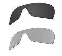 EZReplace Lentes de repuesto para gafas de sol Oakley Turbine Rotor OO9307 (lentes polarizadas), se adapta al marco de rotor de turbina Oakley (negro carbón + plateado metálico)