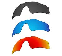 EZReplace Lentes de repuesto para Oakley Radar EV Path OO9208 (polarizadas) - Negro carbón+azul hielo+rojo fuego