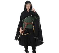 Ezuwail Vestimentas medievales para niños, disfraz de vikingo para niños, disfraces de carnaval para niños, disfraz medieval para niños, set de accesorios medievales para Halloween y carnaval (Verde