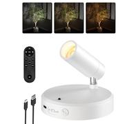 EZVALO Foco LED Inalámbrico, Aplique de 5500 mAh con Mando a Distancia y Temporizador, 3 Temperaturas de Color, Ideal para Iluminar Dormitorios, Cuadros y Plantas de Interior (1 Pieza, Blanco)