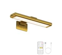 EZVALO Iluminación de Imagen Inalámbrica, Lámpara de Pared Inalámbrica para Interiores, Luces LED con Batería para Espejo de Baño, Cuadros, Pinturas y Fotos (1 Pieza, Oro)