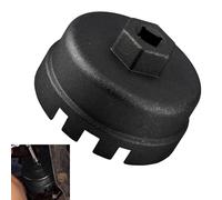 EZVEZS Llave de filtro de aceite de 64,5 mm, aleación de aluminio con 14 ranuras, herramienta universal para remover llaves de vaso para Mercedes-Benz, Porsche, Audi, BMW (negro)
