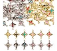 EZVFIRPDFZ 100 colgantes de madera con crucifijo, crucifijo, cruz impresa, dijes de madera teñida, religiosos, colgantes de 32,5 a 33,5 mm, para hombres y mujeres, collares de Pascua, fabricación de