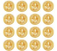 EZVFIRPDFZ 30 cuentas espaciadoras de aleación de 15 mm con cruz de Jesús y San Benito, cuentas espaciadoras para religión, cuentas sueltas de rosario, collar y pulsera para hacer joyas católicas