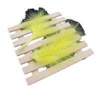 EZVFIRPDFZ 50 ~ 100 piezas de plumas de pavo coloridas de felpa completa, tocado, ropa, sombreros, manualidades, decoración del hogar, decoración de Halloween (amarillos, 10 ~ 15 cm, 50 piezas]