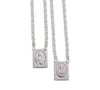 EZVFIRPDFZ Cadena de acero inoxidable y medalla de escapularios con corazón sagrado de & Nuestra Señora del Monte Carmelo, collar devocional católico para mujeres y hombres, 14 pulgadas