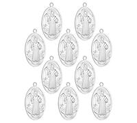 EZVFIRPDFZ Colgante de medalla milagrosa de San Cristóbal y San José, San Miguel Arcángel, San Benito, Nuestra Señora Gracia, para collar de rosario, piezas de suministros
