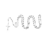EZVFIRPDFZ Collar católico de cuentas de rosario para mujeres y hombres, de acero inoxidable, crucifijo largo, cruz cristiana, cuentas de oración anglicana, collar en Y con caja de regalo