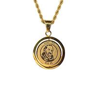 EZVFIRPDFZ Collar con colgante de acero inoxidable para hombre y mujer, con acabado dorado, diseño de San Padre Pío Pietrelcina, Padre Pío, 20"Necklace