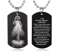EZVFIRPDFZ Collar con etiqueta de perro con versículo bíblico de la Biblia, grabado católico cristiano, comunión cristiana, regalo de rito de confirmación