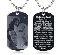 EZVFIRPDFZ Collar con etiqueta de perro con versículo bíblico de la Biblia, grabado católico cristiano, comunión cristiana, regalo de rito de confirmación