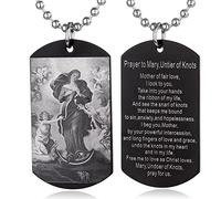 EZVFIRPDFZ Collar con etiqueta de perro con versículo bíblico de la Biblia, grabado católico cristiano, comunión cristiana, regalo de rito de confirmación, Untier of Knots
