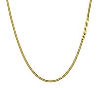 EZVFIRPDFZ Collar de cadena de serpiente de 2 mm para hombre, cadena para colgante, collar de cadena de acero inoxidable chapado en oro negro, 40,6 a 76,2 cm, viene con caja, 22 inch(55cm)