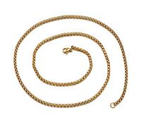 EZVFIRPDFZ Collar de cadena simple de acero inoxidable para hombre y mujer, con cuentas pequeñas, caja redonda, NK, grano de café, maceta, 23.6 Inches