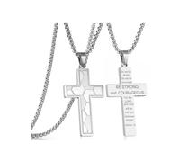 EZVFIRPDFZ Collar de cruz de fútbol para hombre, versículo de la Biblia, colgante de las Escrituras cristianas de fe, cadena de cruz, bautizo, primera comunión, regalos de graduación para niños, día