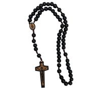 EZVFIRPDFZ Collar de rosario de madera con cuentas para hombre, inspirador, religioso católico, 55,8 cm