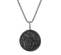 EZVFIRPDFZ Collar de San Miguel, collar de obsidiana negra para hombre