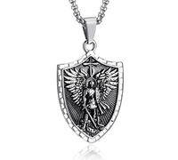 EZVFIRPDFZ Collar de San Miguel para hombre, colgante de medalla de amuleto de arcángel patrón de acero inoxidable, San Miguel/Cristópal/José/Benedicto/Antonio/Virgen María, regalo católico para