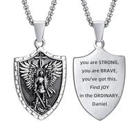 EZVFIRPDFZ Collar de San Miguel para hombre, colgante de medalla de amuleto de arcángel patrón de acero inoxidable, San Miguel/Cristópal/José/Benedicto/Antonio/Virgen María, regalo católico para