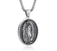 EZVFIRPDFZ Collar de San Miguel para hombre, colgante de medalla de amuleto de arcángel patrón de acero inoxidable, San Miguel/Cristópal/José/Benedicto/Antonio/Virgen María, regalo católico para
