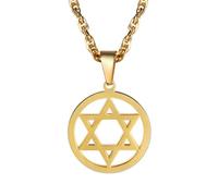 EZVFIRPDFZ Collar judío Magen con estrella de David para mujeres y hombres, collar con colgante hexagonal de acero inoxidable/plata de ley 925, ajustable, viene con caja