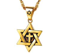 EZVFIRPDFZ Collar judío Magen con estrella de David para mujeres y hombres, collar con colgante hexagonal de acero inoxidable/plata de ley 925, ajustable, viene con caja