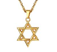 EZVFIRPDFZ Collar judío Magen con estrella de David para mujeres y hombres, collar con colgante hexagonal de acero inoxidable/plata de ley 925, ajustable, viene con caja
