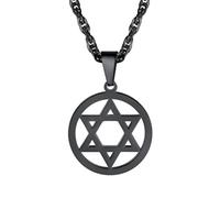 EZVFIRPDFZ Collar judío Magen con estrella de David para mujeres y hombres, collar con colgante hexagonal de acero inoxidable/plata de ley 925, ajustable, viene con caja