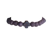 EZVFIRPDFZ Colorful Bling - Pulsera religiosa de 10 mm con cruz de madera para hombres y mujeres, oración de fe, hecha a mano, joyería católica