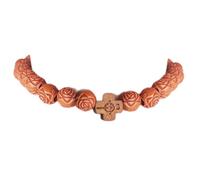 EZVFIRPDFZ Colorful Bling - Pulsera religiosa de 10 mm con cruz de madera para hombres y mujeres, oración de fe, hecha a mano, joyería católica