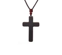 EZVFIRPDFZ Colorful Bling - Rosarios católicos de madera natural con crucifijo de madera, collar con colgante de oración de Jesús, cruz religiosa, collar de rosario hecho a mano