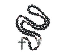 EZVFIRPDFZ Intercession Our Father Sacred - Rosario de madera maciza hecho a mano
