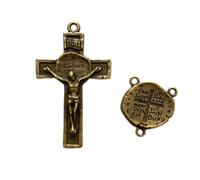 EZVFIRPDFZ Kit de rosario de bricolaje, 3 juegos de centro de mesa de San Benito y accesorios de crucifijo de perdón para rosario bellamente hecho (antiplata)