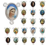 EZVFIRPDFZ Medalla milagrosa de San Benito, Nuestra Señora de Guadalupe para hacer joyas de bricolaje, rosario de la Virgen María Cristo Jesús, pieza de conexión central