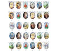 EZVFIRPDFZ Medalla milagrosa de San Benito, San Miguel, Nuestra Señora para hacer joyas de bricolaje, rosario de la Virgen María Cristo Jesús, conexión central, suministros para hacer rosarios (20